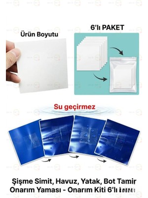 MAİN SHOP 6'lı Paket Onarım Kiti Havuz, Yatak ,bot  Tamir Onarım Yaması  M-51