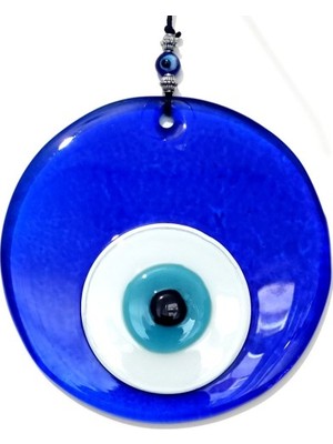 Najmaddin Şeffaf Mavi El Yapımı Cam Nazar Boncuğu Duvar Süsü Hediyelik Eşya -Com