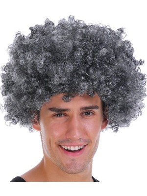 Najmaddin Gri Renk Kabarık Bonus Peruk Afro Takma Saç -Com
