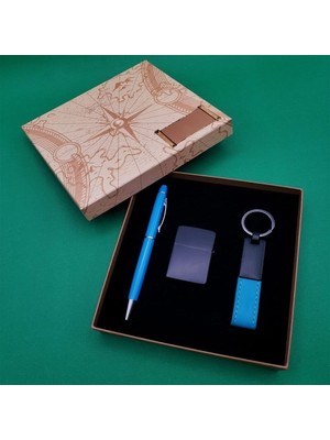 Najmaddin Turkuaz Kalem Çakmak ve Anahtarlık -Com