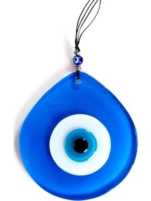 Najmaddin Mavi Renk Damla Model Nazar Boncuklu El Yapımı Cam Duvar Süsü Hediyelik Dekor -Com