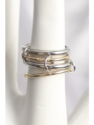 TKÇ Mey Ithalat® Pirinç Mix Renk 4'lü Model Kadın Yüzük