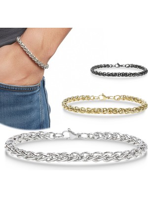 Kuşkaya Ticaret Hasır Örgü Çelik Zincir Bileklik 6mm