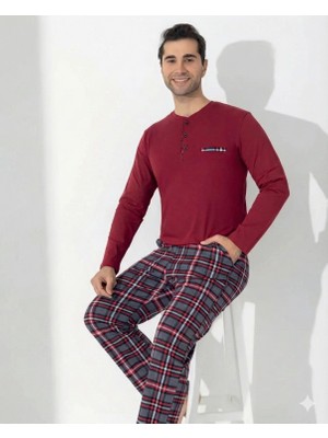 Amora Fancy Clothing Boyraz 0406 Erkek Uzun Kol Pijama Takımı