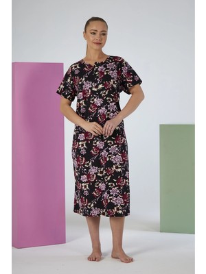 Amora Fancy Clothing Estiva 25237 Kadın Likra Viskon Kısa Kol Gecelik