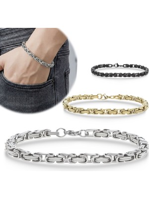 Kuşkaya Ticaret Kral Çelik Zincir Bileklik 5mm