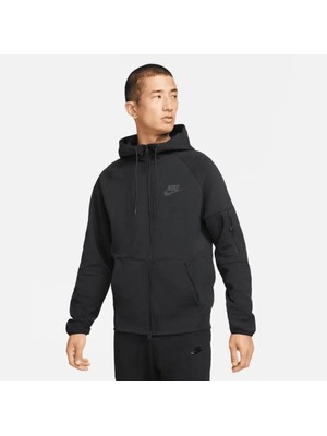 Nike Sportswear Tech Essentials Erkek Siyah Tam Fermuarlı Kapüşonlu Üst