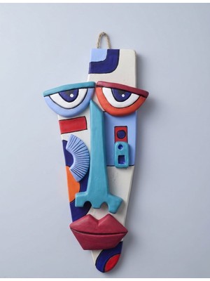 Odmek Ufuk Mask Seramik Duvar Süsü | El Yapımı Dekoratif Duvar Süsü 15 x 33 cm