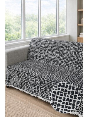 Hig Store Çakıl Desen Kaymaz Yıkanabilir Pamuklu Koltuk/çekyat Örtüsü 180X220 Ebat Oturma ve Sırt