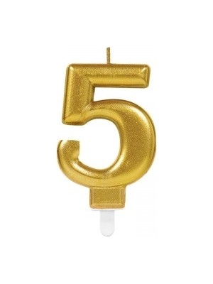 Ttt 5 Rakamı Mum Gold Renk