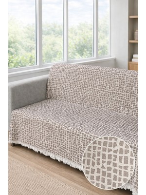 Hig Store Çakıl Desen Kaymaz Yıkanabilir Pamuklu Koltuk/çekyat Örtüsü 180X220 Ebat Oturma ve Sırt