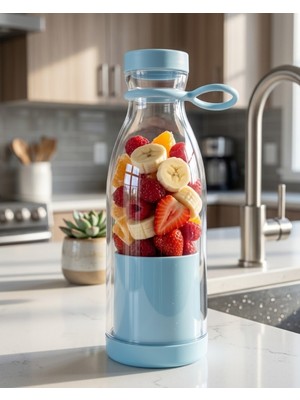Karahanbey Mini Blender USB Şarjlı 380 ml Smoothie Hazırlayıcı Hafif Pratik Tasarım -