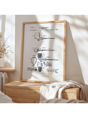 Pegziz Pipo Patent Çizim Poster Çerçeveli Tablo