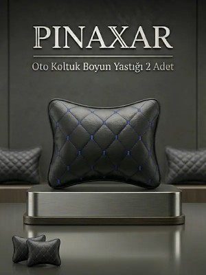 PINAXAR Renault Için Uyumlu Oto Yastık Suni Deri Dikişli Model Mavi 2 Adet