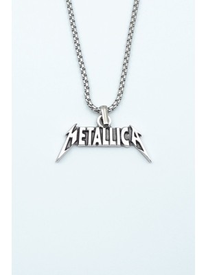 Alooya Metallica Gümüş Kaplama Örme Zincir Kolye