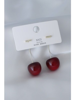 Bezos Gold Renk Kiraz Model Kadın Küpe