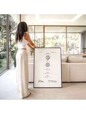 Pegziz Golf Topu Patent Poster Çerçeveli Tablo