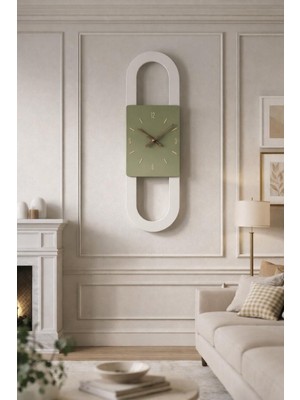 Serengeti Art Berlin Ahşap Salon Duvar Saati Pilli (Ledsiz) Quartz Ultra Sessiz Mekanizma 25 cm x 85 cm