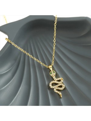 Esranın Dünyası Yılan Zirkon Taşlı Yeni Sezon Kolye RSBİJ34-ESRDNS