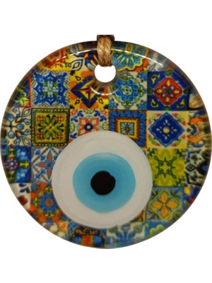 Hediyegeldi Kare Çiniler Nazar Boncuğu Füzyon Cam 7 Çap 8 mm