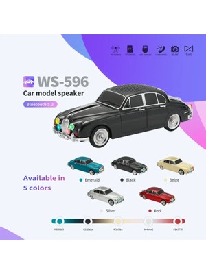Nargo WS-596 Araba Görünümlü Kablosuz Bluetooth Hoparlör Siyah