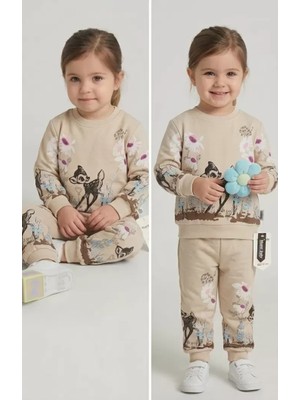 Beruflic 2-3-4-5 Yaş Ceylan Baskılı Penye Çocuk Takımı