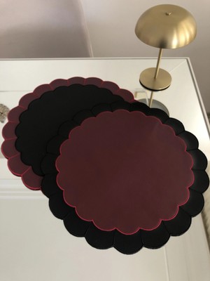 AGBTREND 2 Adet Özel Tasarım Dilimli 2 Renkli Suni Deri Nakışlı Supla Lüks Amerikan Servisi 40CM