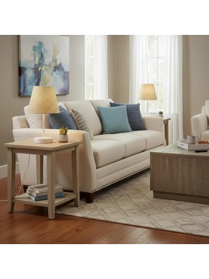Elizim Home Lighting Hasır Görünümlü Krem Abajur