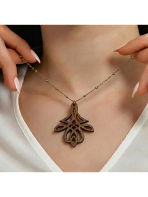 Koçak Takı Ahşap Kolye Modern Özgün Minimalist Takı Model No 298