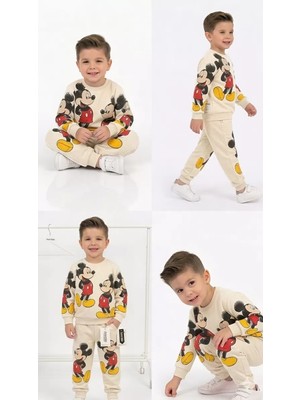 Beruflic 2-5 Yaş Fare Baskılı Penye Çocuk Takımı