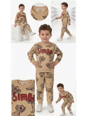 Beruflic 2-5 Yaş Aslan Baskılı Penye Çocuk Takımı