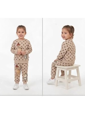 Beruflic 2-3-4-5 Yaş Ceylan Baskılı Penye Çocuk Takımı