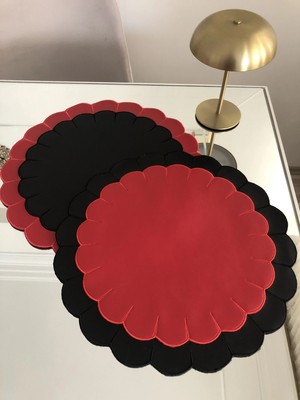 AGBTREND 2 Adet Özel Tasarım Dilimli 2 Renkli Suni Deri Nakışlı Supla Lüks Amerikan Servisi 40CM