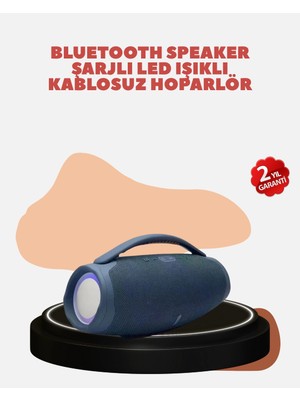 Najmaddin Renkli LED Efektli Suya Dayanıklı Taşınabilir Kablosuz Hoparlör -Com