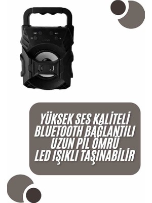 Najmaddin Kablosuz Bluetooth Hoparlör Ses Bombası Rgb Işıklı Taşınabilir Yüksek Ses Kaliteli