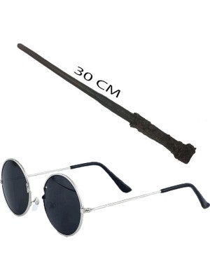 Nargo Harry Potter Asası 30 cm ve Siyah Metal Çerçeveli Harry Potter Gözlüğü Seti