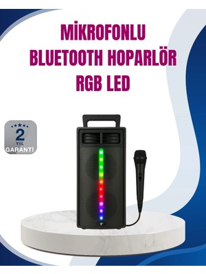 Najmaddin Kablosuz Rgb Işıklı Bluetooth Hoparlör | Ev, Parti ve Açık Hava Kullanımı -Com
