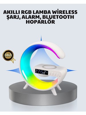 Najmaddin Başucu Için Tasarlanmış Kablosuz Şarjlı Gece Lambası ve Bluetooth Ses Sistemi -Com