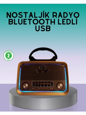 Najmaddin Bluetooth Özellikli Nostalji Radyo 3 Bant Fm Am Sw -Com