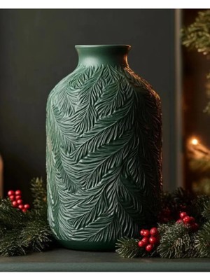 SLM Noel Dekoru Için Buzlu Çam Vazosu