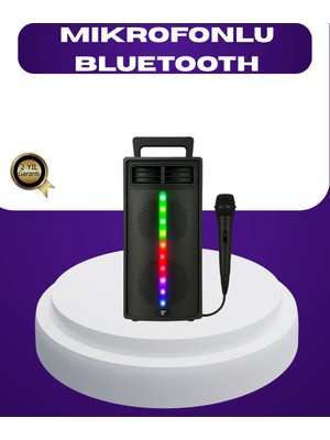 Najmaddin Bluetooth Işıklı Hoparlör – 2X5W Güç | USB + Tf Kart + Fm Radyo | Siyah Renk -Com