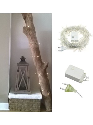 Nargo 100 Ledli 8 Fonksiyonlu 10 Metre LED Aydınlatma Dekor Lambası (Beyaz)