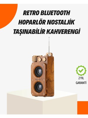 Najmaddin Ahşap Tarzı Kablosuz Hoparlör 5W Güçlü Bass Tf USB Aux -Com