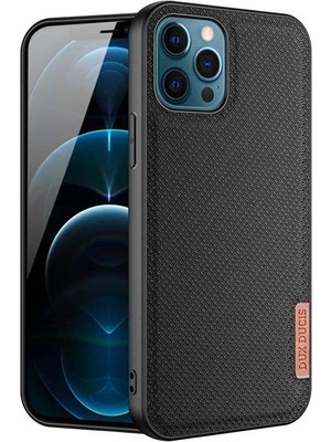 Najmaddin Dux Ducis Fino Serisi iPhone 12 Pro Max Kılıf Premium Dokuma Silikon KILIF-(5775) -Com