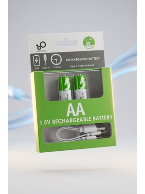 Gucso Type-C Şarjlı Aa Kalem Pil 1.5V 2600MWH Li-Ion 2'li Paket