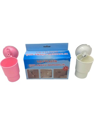 Nargo Vantuzlu Plastik 2 Parça  Çok Amaçlı Bardaklık
