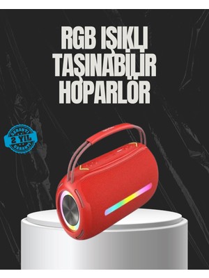 Najmaddin 20W Güçlü Ses Çift Sürücülü Rgb LED Işıklı Bluetooth 5.3 Hoparlör -Com