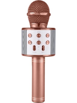 Nargo Karaoke Mikrofonlu Hoparlör - Şarjlı -Bluetooth Rose Gold