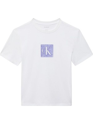 Calvin Klein Kadın Ss Classic Monogram Grafik Detaylı T-Shirt