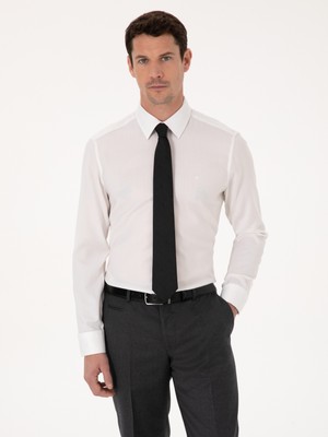 Cacharel Erkek Beyaz Slim Fit Uzun Kollu Gömlek 50310514-VR013